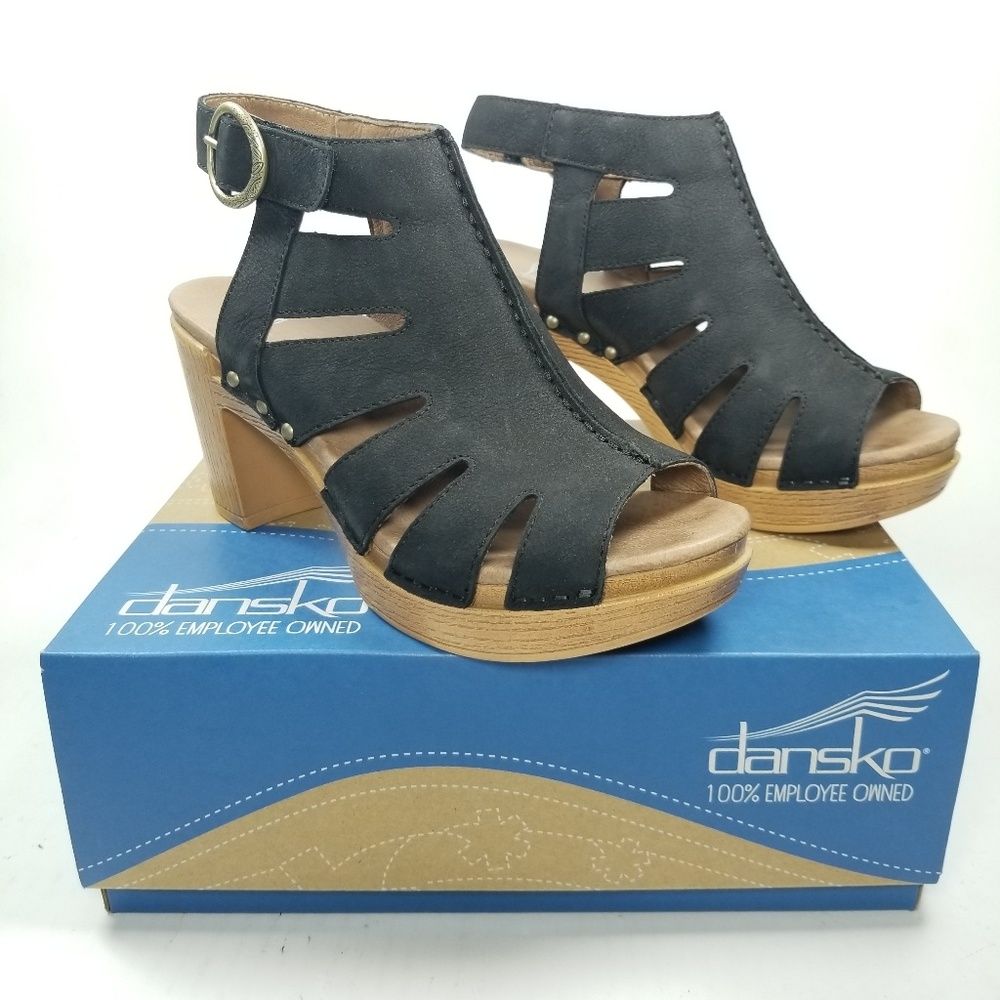 COPY - NIB DANSKO Demetra Milled Nubuck Strap Heels Black